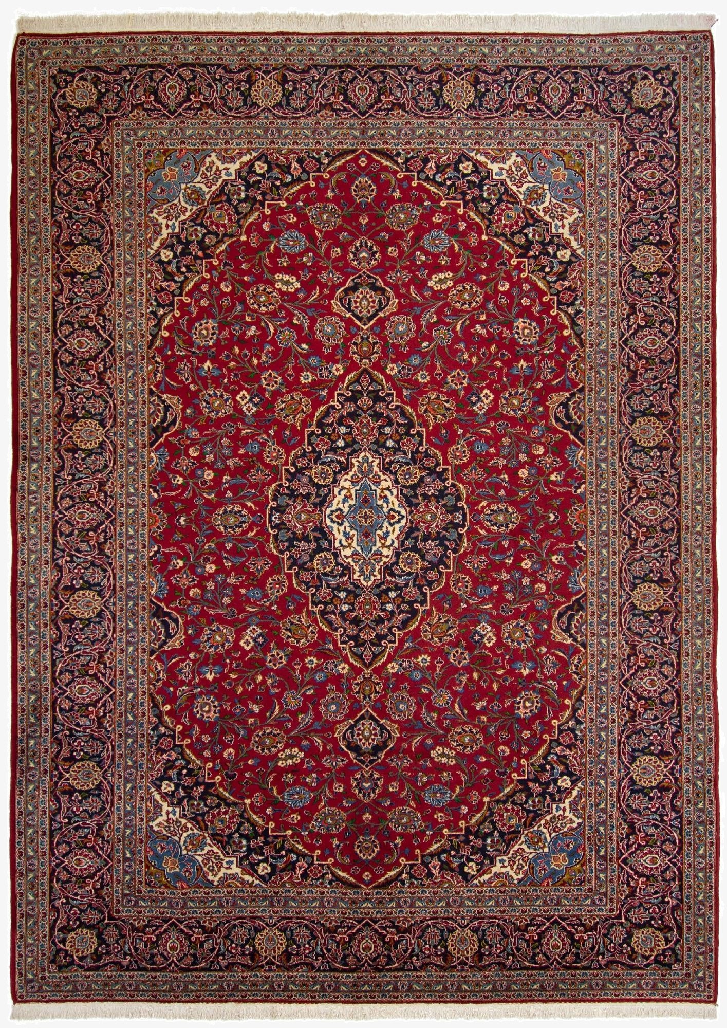  10' x 13' 10  Hand Knotted Kashan Persian Rug
