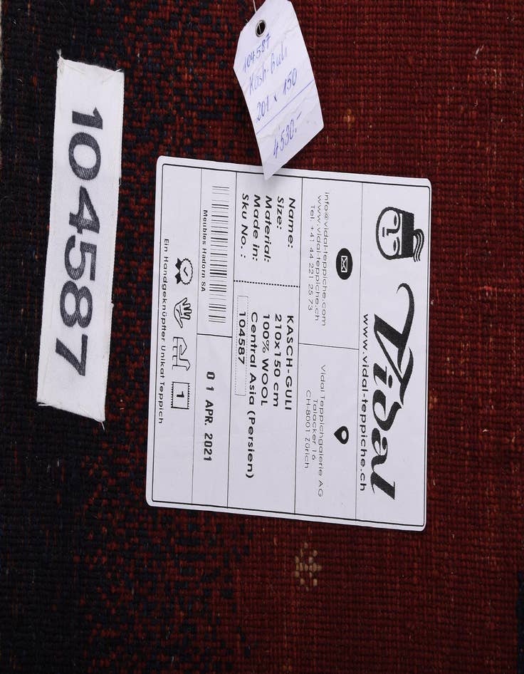 Detail image of  4' 11 x 6' 7  Hand Knotted Kashkuli Persian Rug