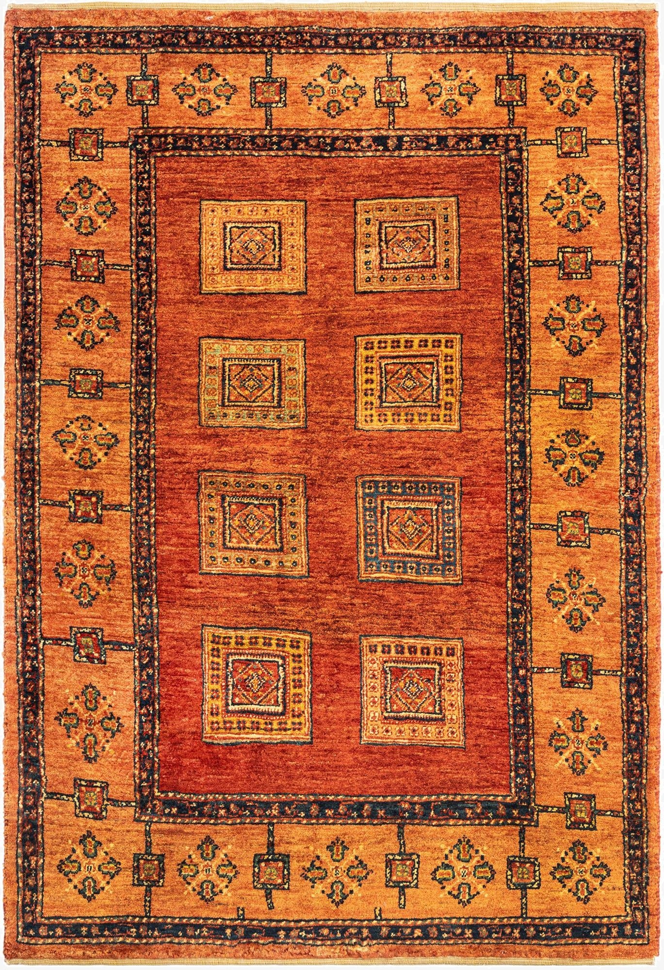  3' 8 x 5' 2  Hand Knotted Kashkuli Persian Wool Rug