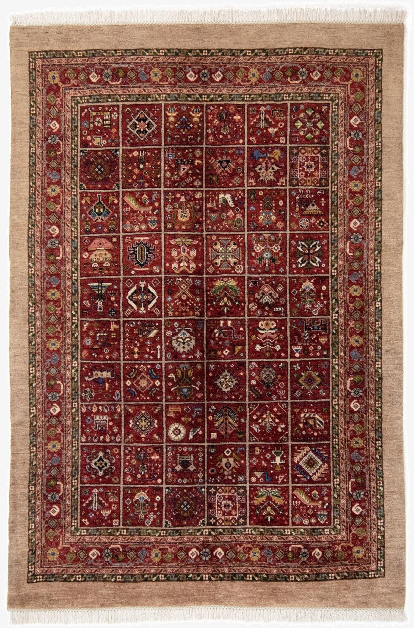  4' 7 x 6' 10  Hand Knotted Kashkuli Persian Rug