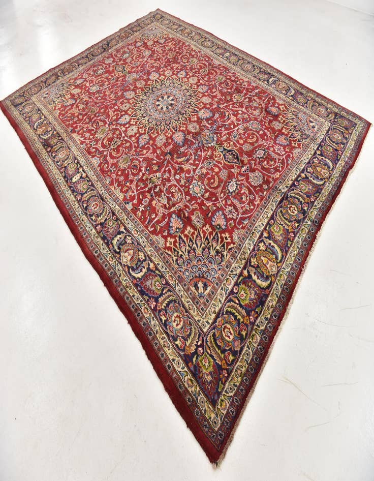 Detail image of  9' 7 x 12' 10  Hand Knotted Kashmar Persian Wool Rug