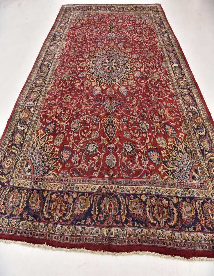 Detail image of  9' 7 x 12' 10  Hand Knotted Kashmar Persian Wool Rug