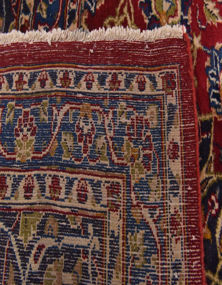 Detail image of  9' 7 x 13'  Hand Knotted Kashmar Persian Wool Rug