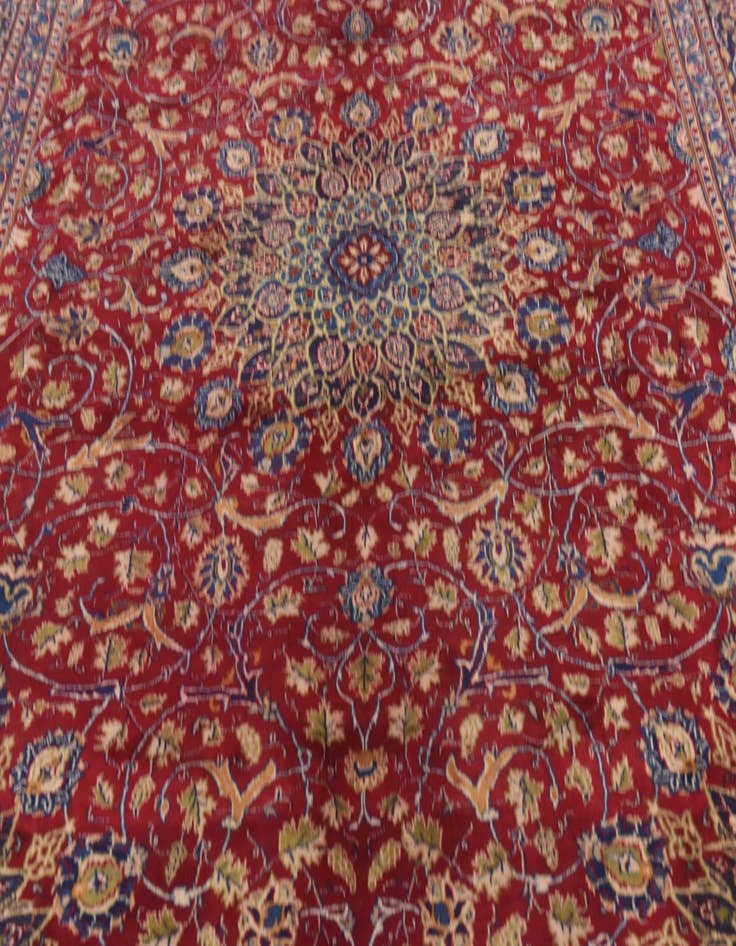 Detail image of  9' 7 x 13'  Hand Knotted Kashmar Persian Wool Rug