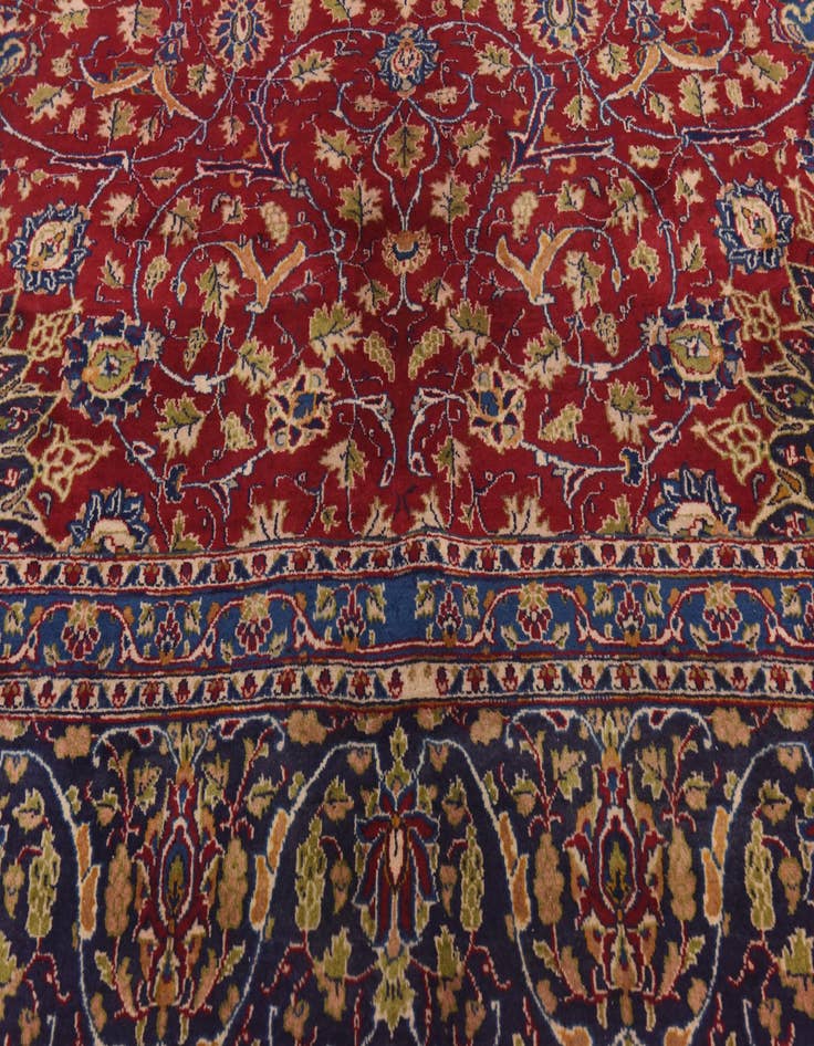 Detail image of  9' 7 x 13'  Hand Knotted Kashmar Persian Wool Rug