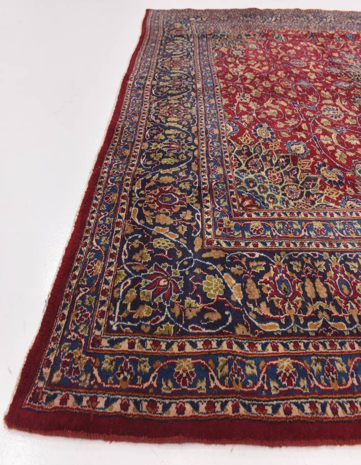 Detail image of  9' 7 x 13'  Hand Knotted Kashmar Persian Wool Rug
