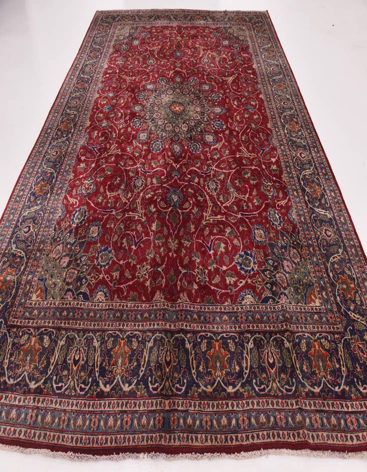 Detail image of  9' 7 x 12' 6  Hand Knotted Kashmar Persian Wool Rug