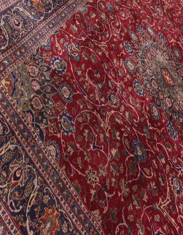 Detail image of  9' 7 x 12' 6  Hand Knotted Kashmar Persian Wool Rug