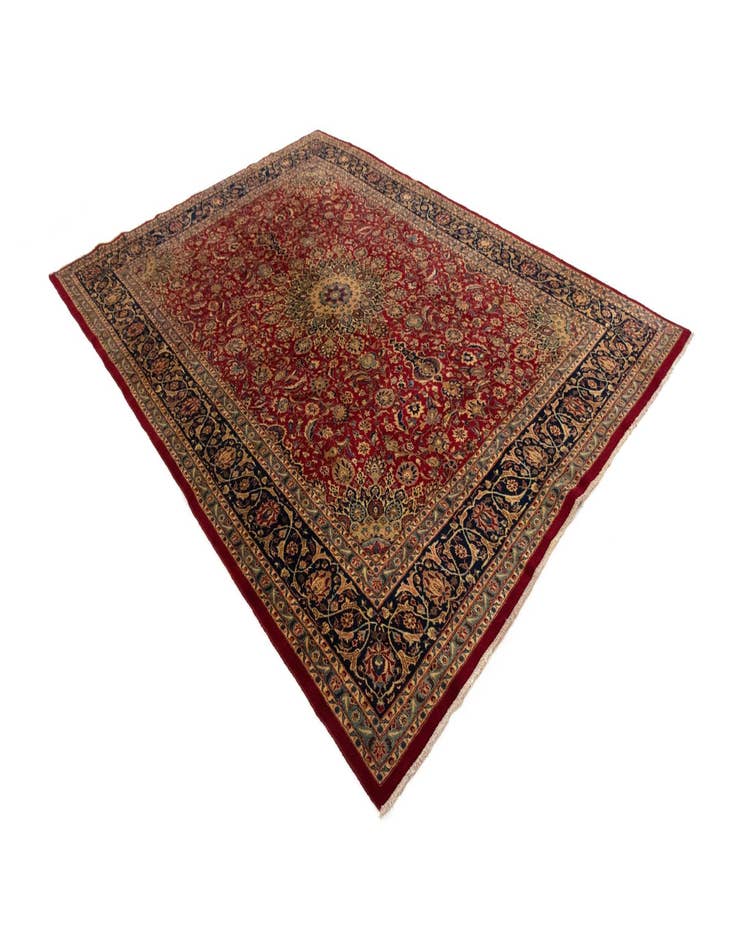 Detail image of  9' 7 x 13'  Hand Knotted Kashmar Persian Rug