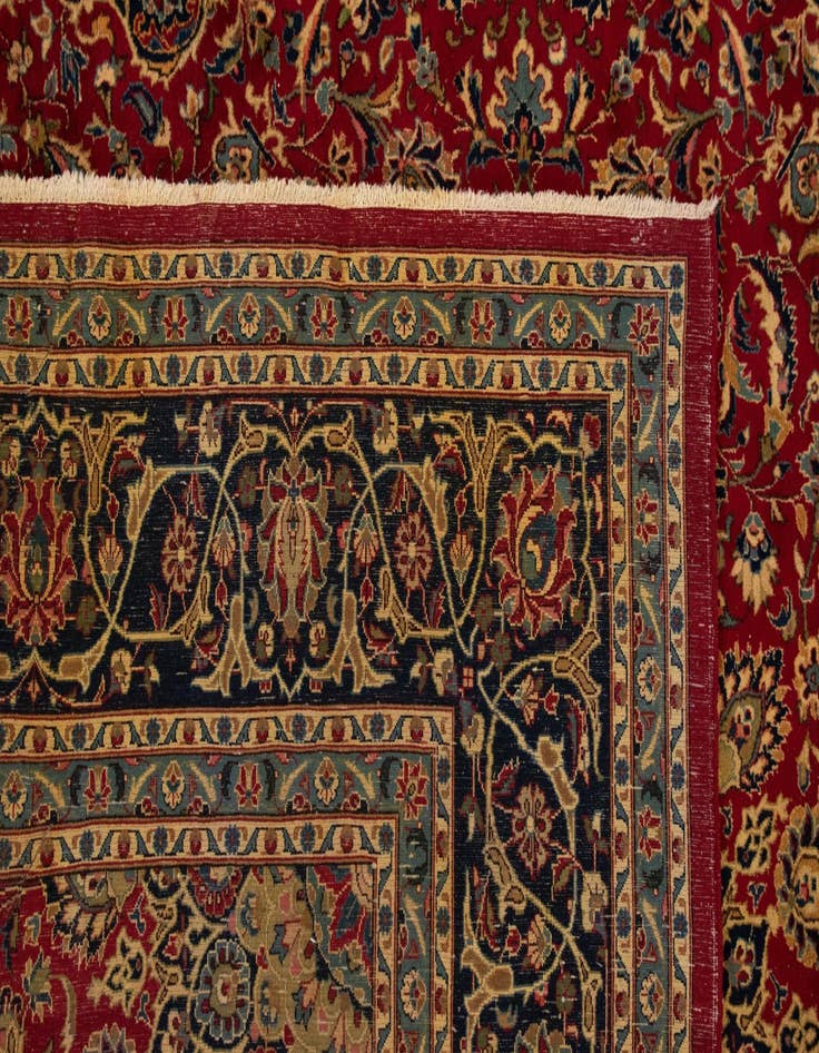 Detail image of  9' 7 x 13'  Hand Knotted Kashmar Persian Rug