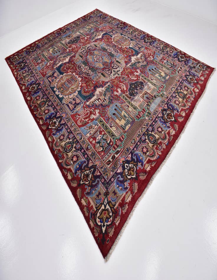 Detail image of  10' x 12' 5  Hand Knotted Kashmar Persian Wool Rug