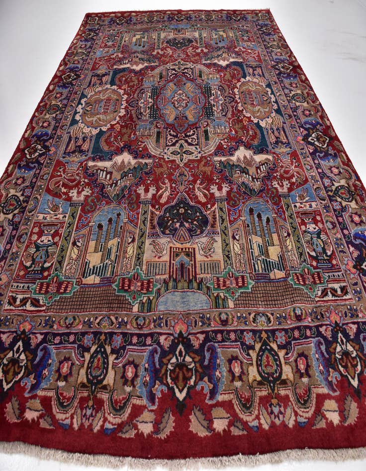 Detail image of  10' x 12' 5  Hand Knotted Kashmar Persian Wool Rug