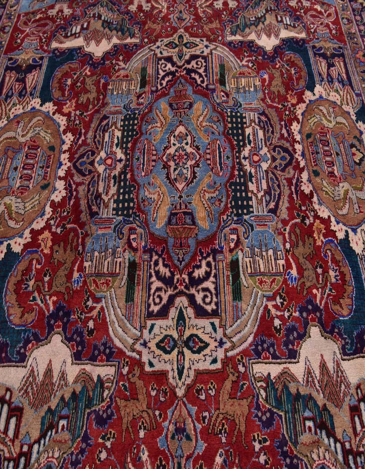 Detail image of  10' x 12' 5  Hand Knotted Kashmar Persian Wool Rug