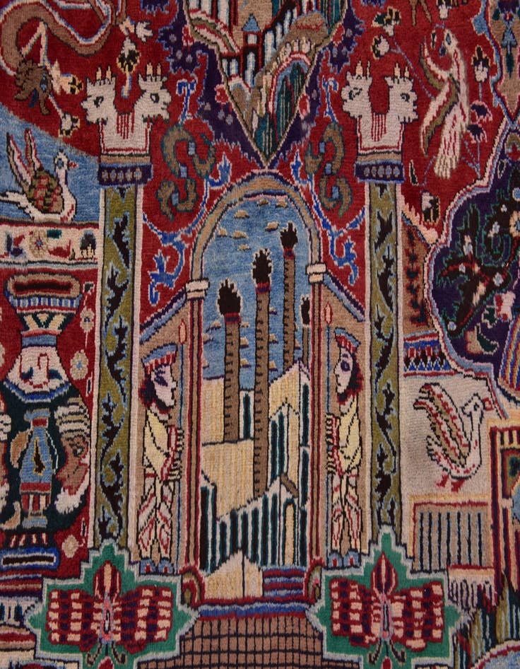 Detail image of  10' x 12' 5  Hand Knotted Kashmar Persian Wool Rug