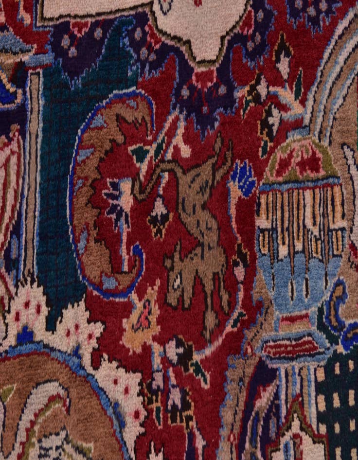 Detail image of  10' x 12' 5  Hand Knotted Kashmar Persian Wool Rug