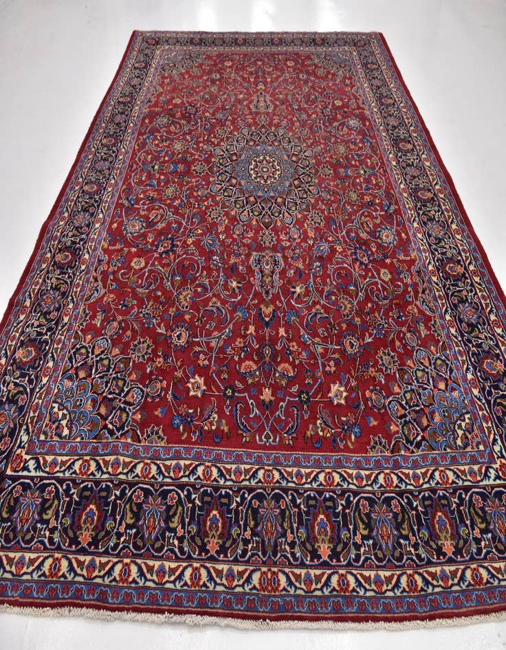 Detail image of  9' 8 x 12' 8  Hand Knotted Kashmar Persian Wool Rug