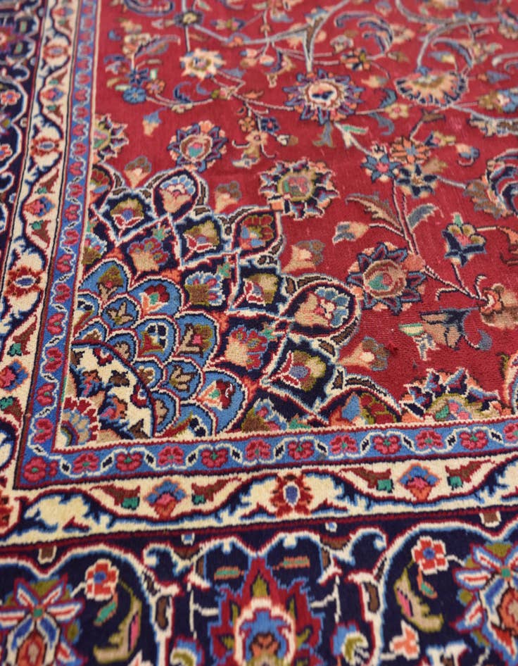 Detail image of  9' 8 x 12' 8  Hand Knotted Kashmar Persian Wool Rug