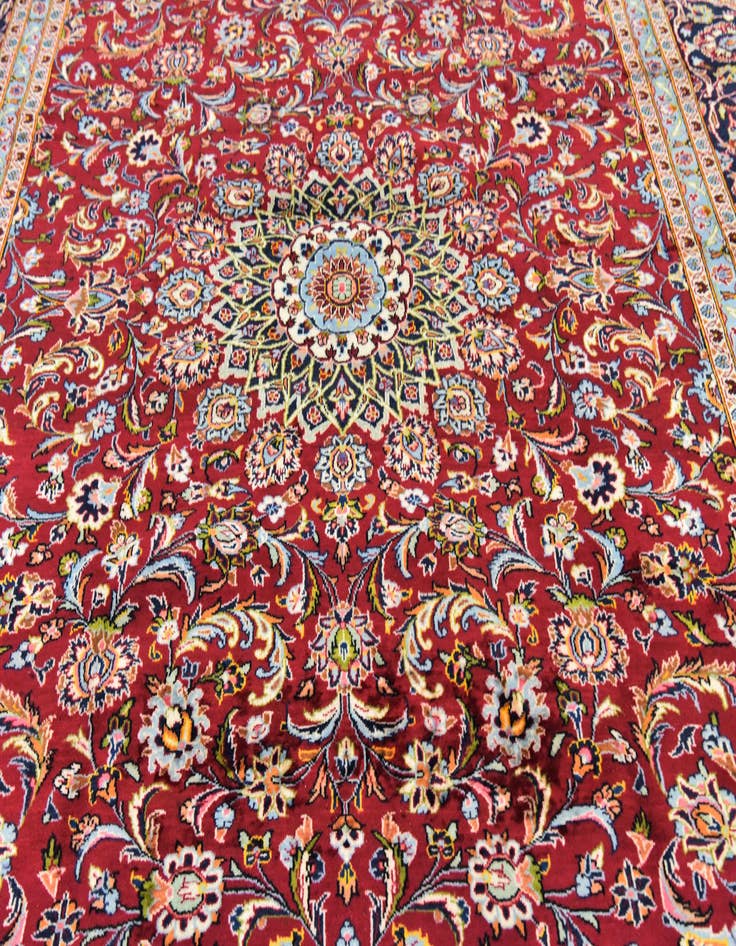 Detail image of  9' 8 x 13' 3  Hand Knotted Kashmar Persian Wool Rug