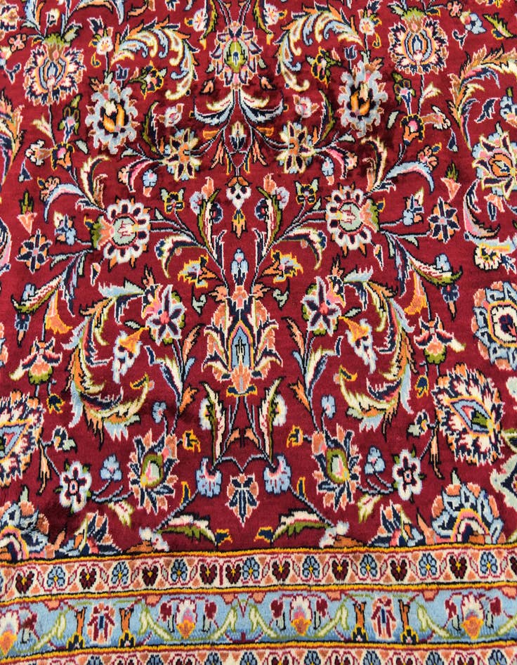 Detail image of  9' 8 x 13' 3  Hand Knotted Kashmar Persian Wool Rug