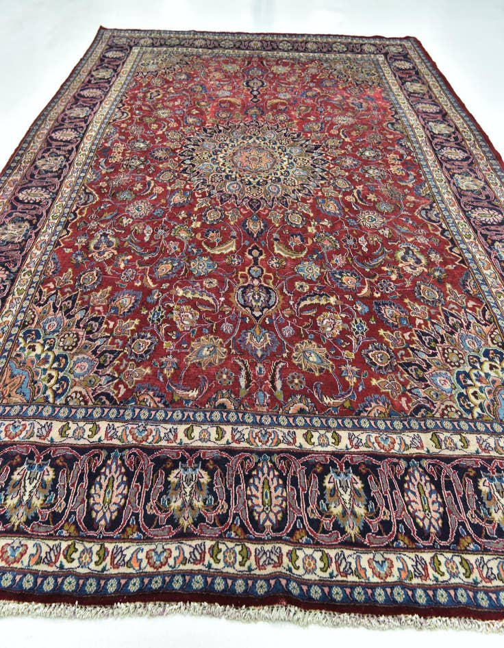 Detail image of  9' 6 x 12' 9  Hand Knotted Kashmar Persian Wool Rug