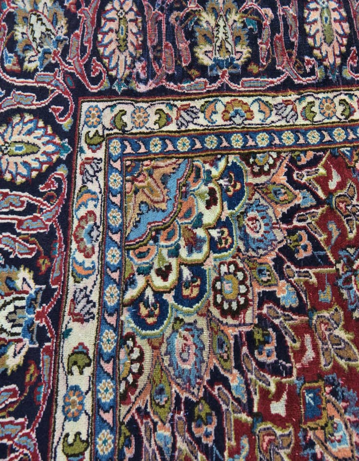Detail image of  9' 6 x 12' 9  Hand Knotted Kashmar Persian Wool Rug