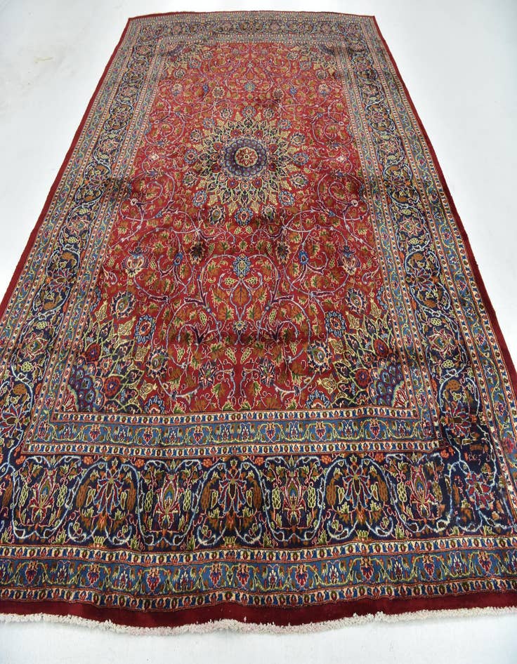 Detail image of  9' 9 x 12' 9  Hand Knotted Kashmar Persian Wool Rug