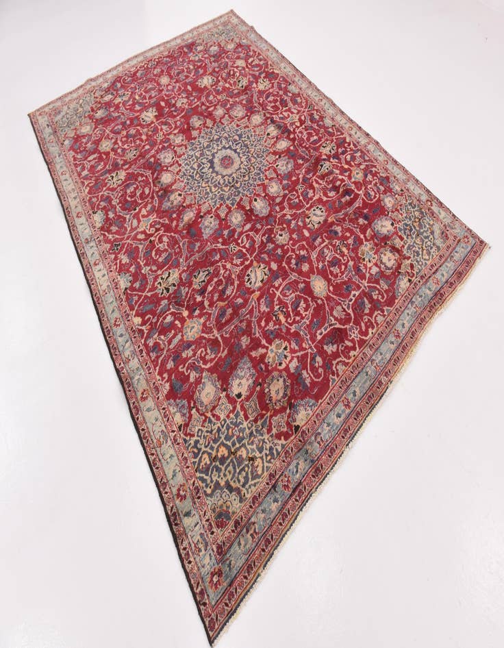 Detail image of  6' 10 x 9' 6  Hand Knotted Kashmar Persian Wool Rug