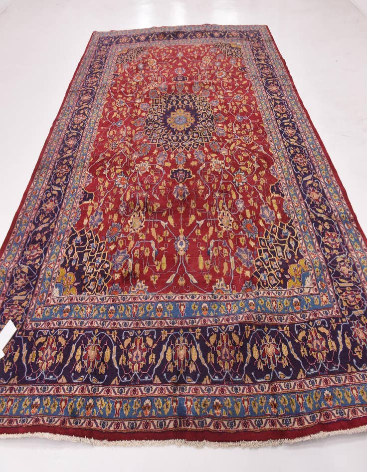 Detail image of  9' 9 x 12' 6  Hand Knotted Kashmar Persian Wool Rug