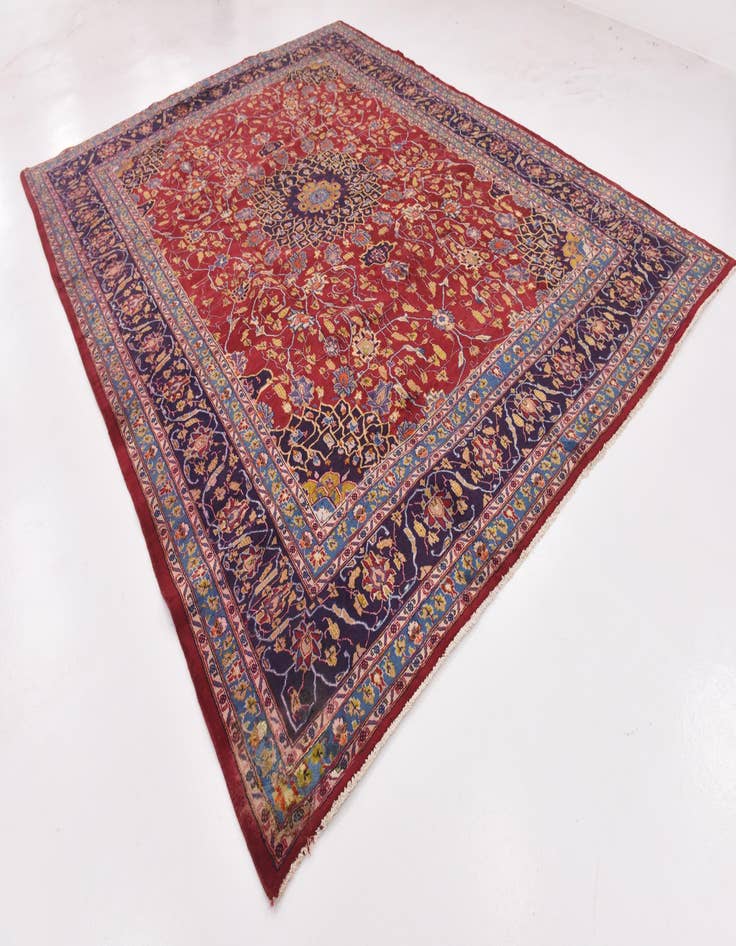 Detail image of  9' 9 x 12' 6  Hand Knotted Kashmar Persian Wool Rug