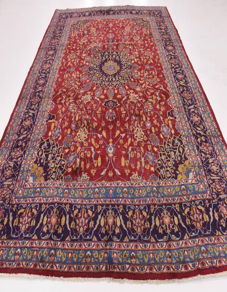 Detail image of  9' 9 x 12' 6  Hand Knotted Kashmar Persian Wool Rug