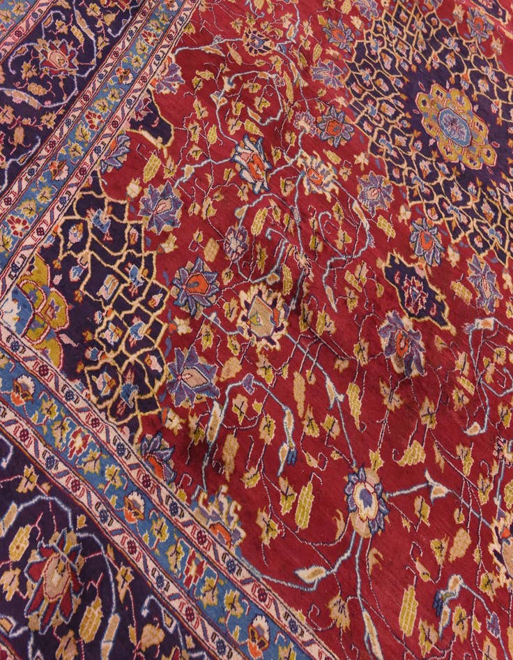Detail image of  9' 9 x 12' 6  Hand Knotted Kashmar Persian Wool Rug