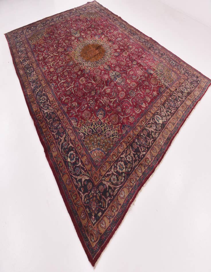 Detail image of  9' 9 x 12' 10  Hand Knotted Kashmar Persian Wool Rug