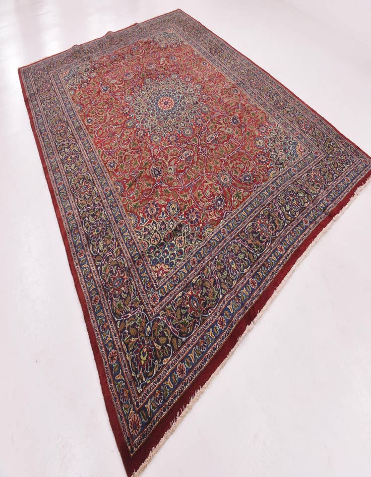 Detail image of  9' 8 x 12' 7  Hand Knotted Kashmar Persian Wool Rug