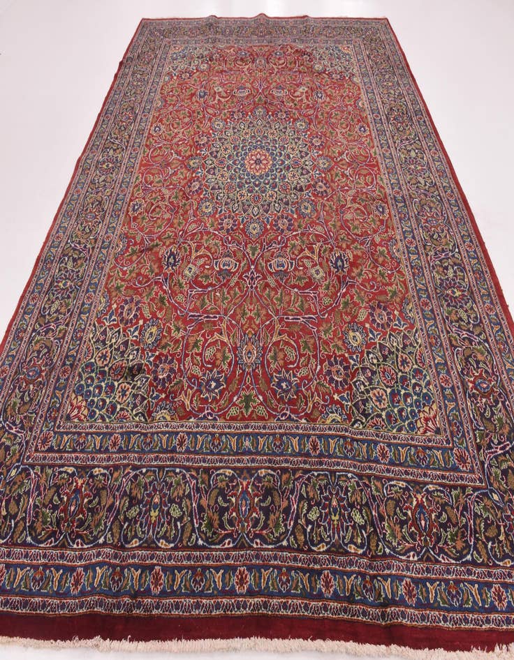 Detail image of  9' 8 x 12' 7  Hand Knotted Kashmar Persian Wool Rug