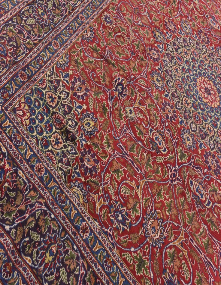 Detail image of  9' 8 x 12' 7  Hand Knotted Kashmar Persian Wool Rug