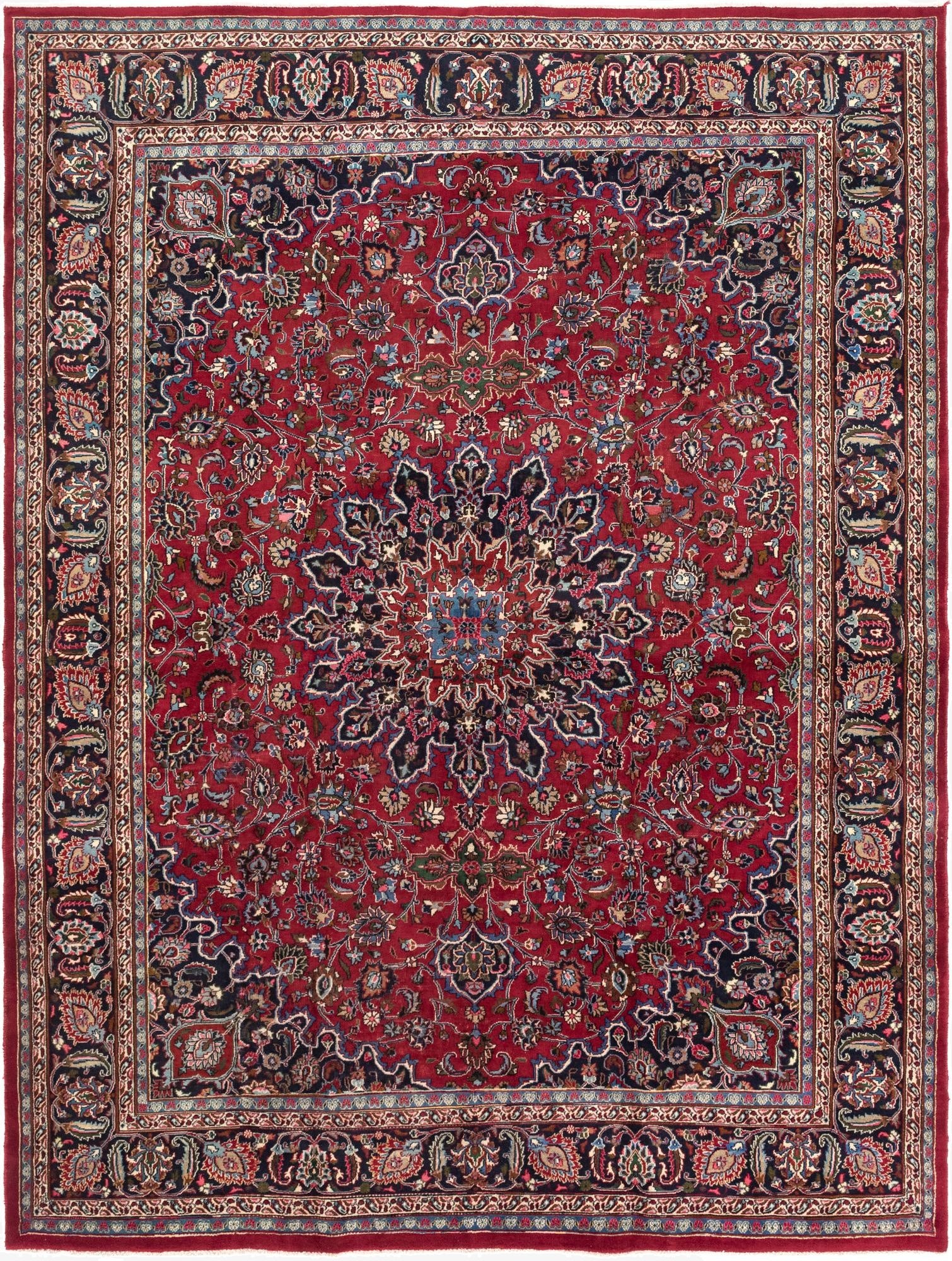  9' 9 x 12' 5  Hand Knotted Kashmar Persian Wool Rug