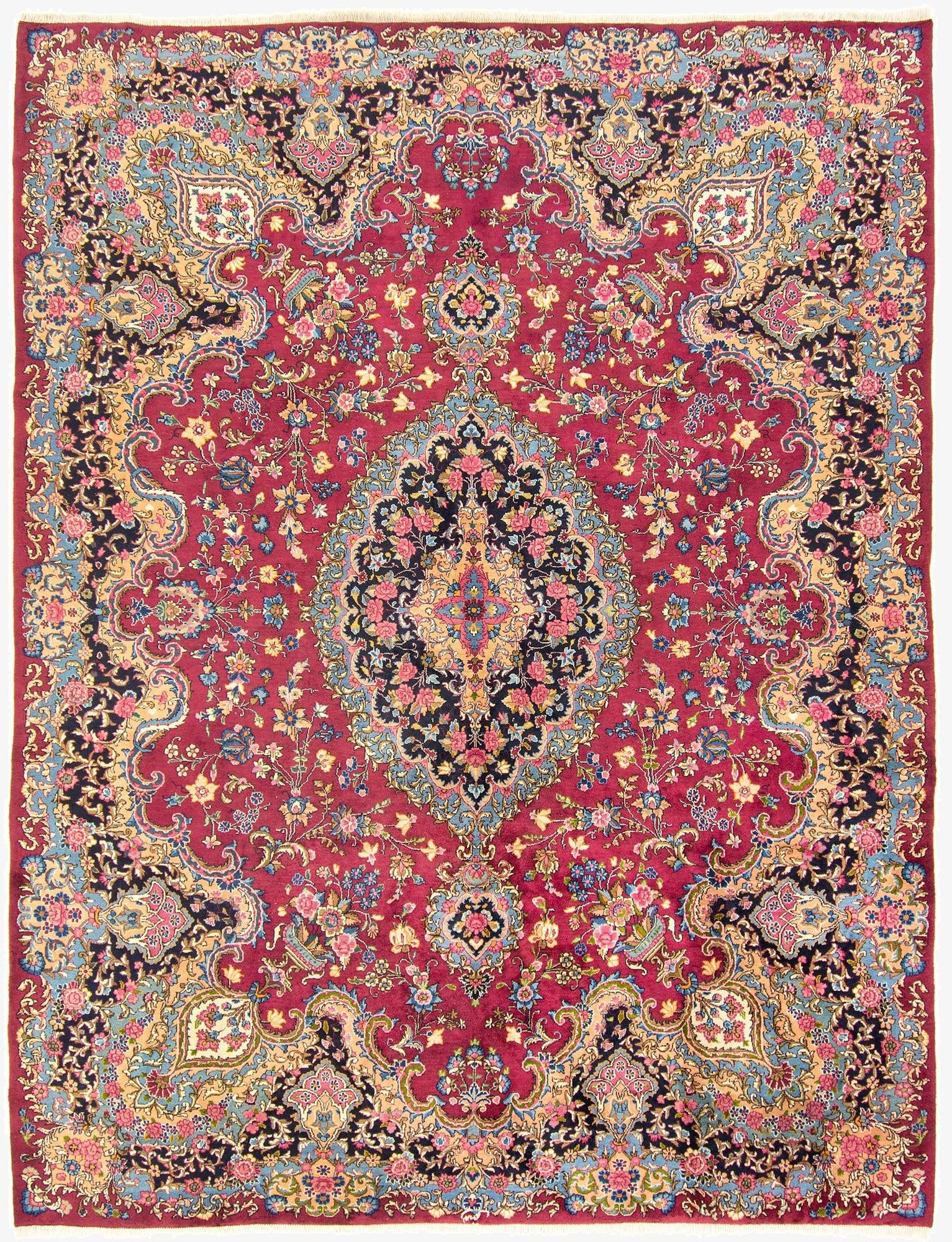  9' 10 x 12' 8  Hand Knotted Kashmar Persian Wool Rug