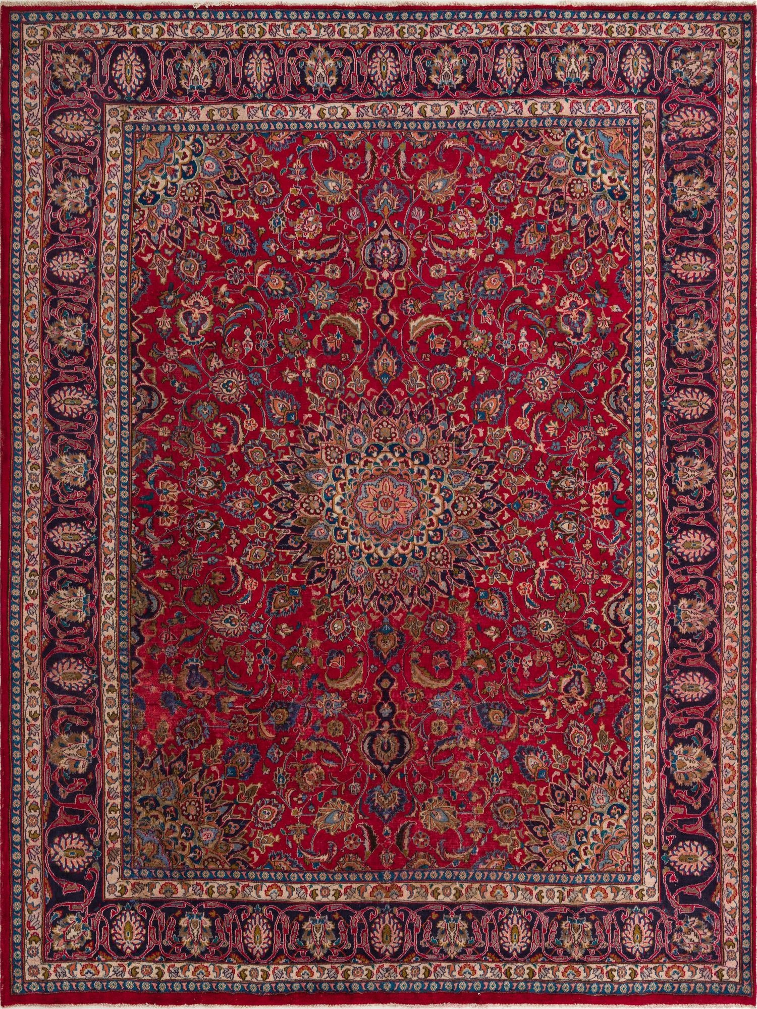  9' 6 x 12' 9  Hand Knotted Kashmar Persian Wool Rug