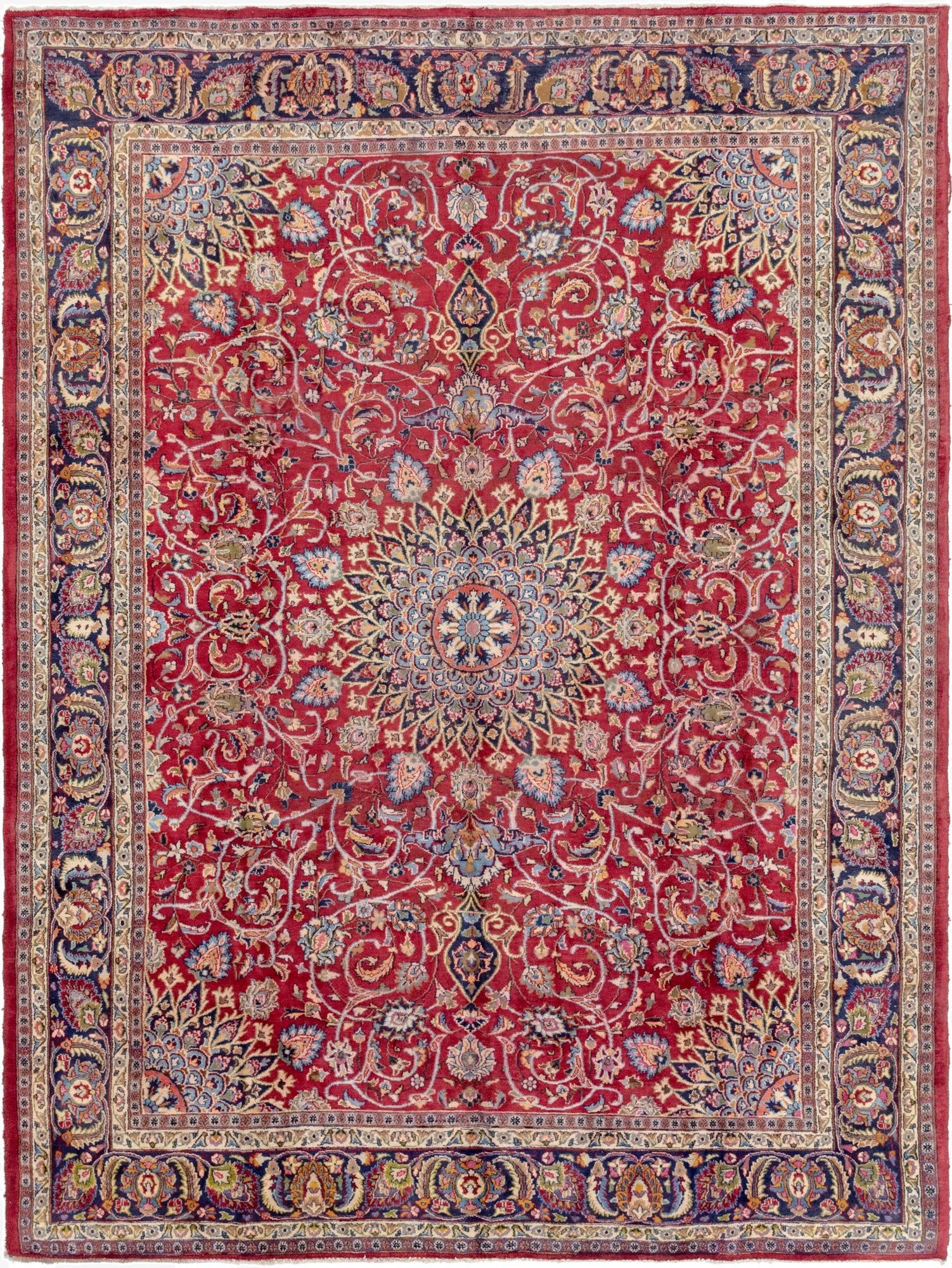  9' 7 x 12' 10  Hand Knotted Kashmar Persian Wool Rug