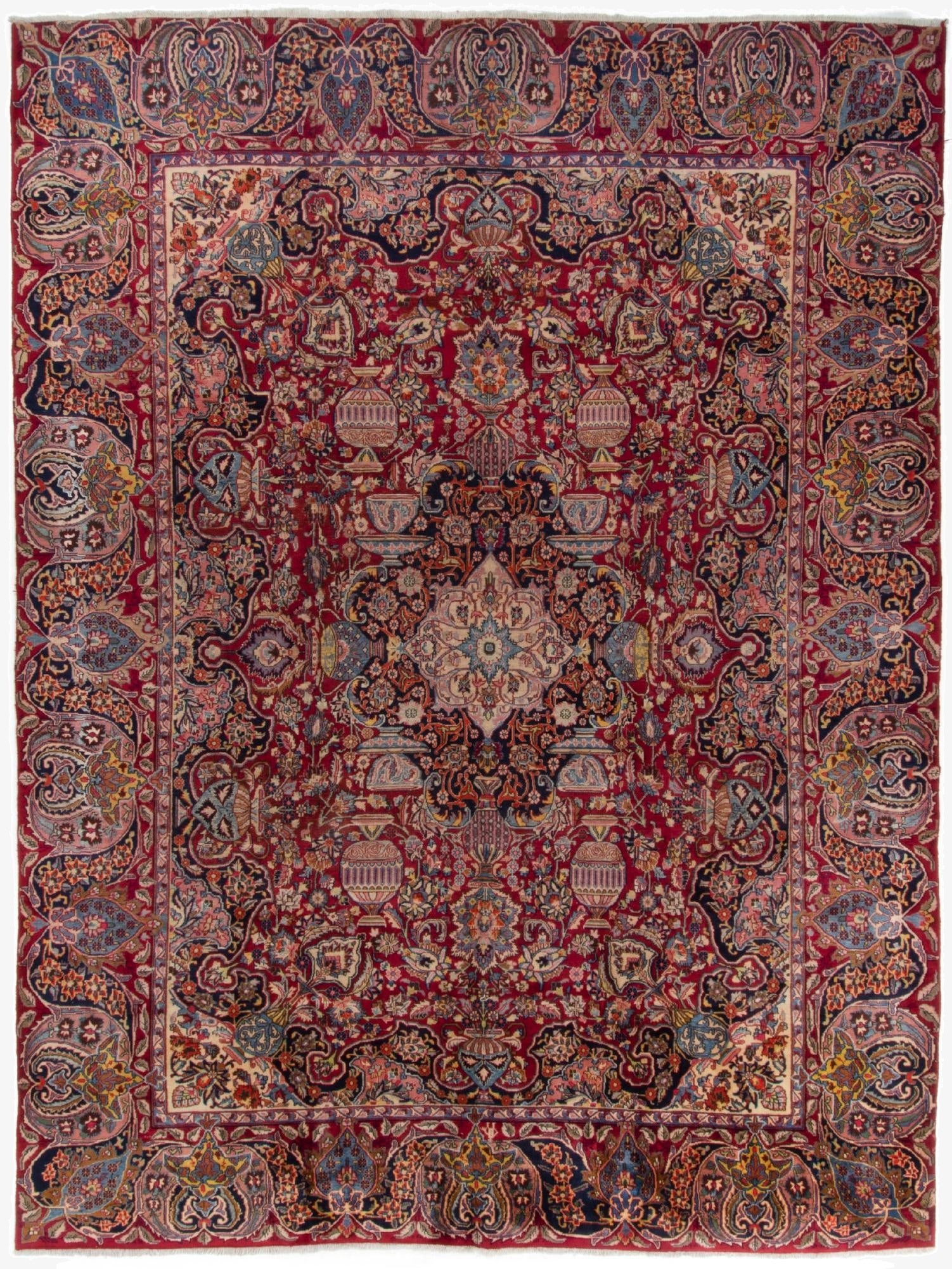  9' 6 x 12' 8  Hand Knotted Kashmar Persian Wool Rug