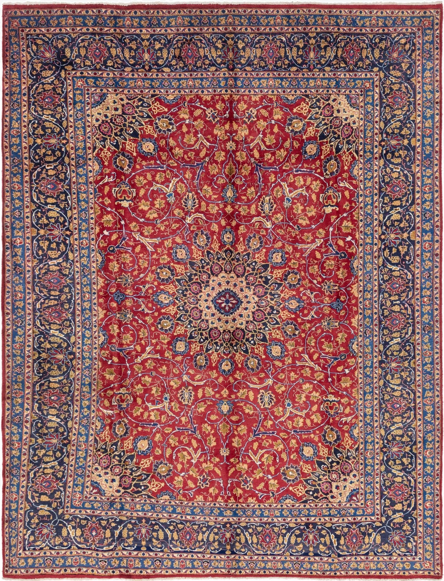  10' x 13' 2  Hand Knotted Kashmar Persian Wool Rug