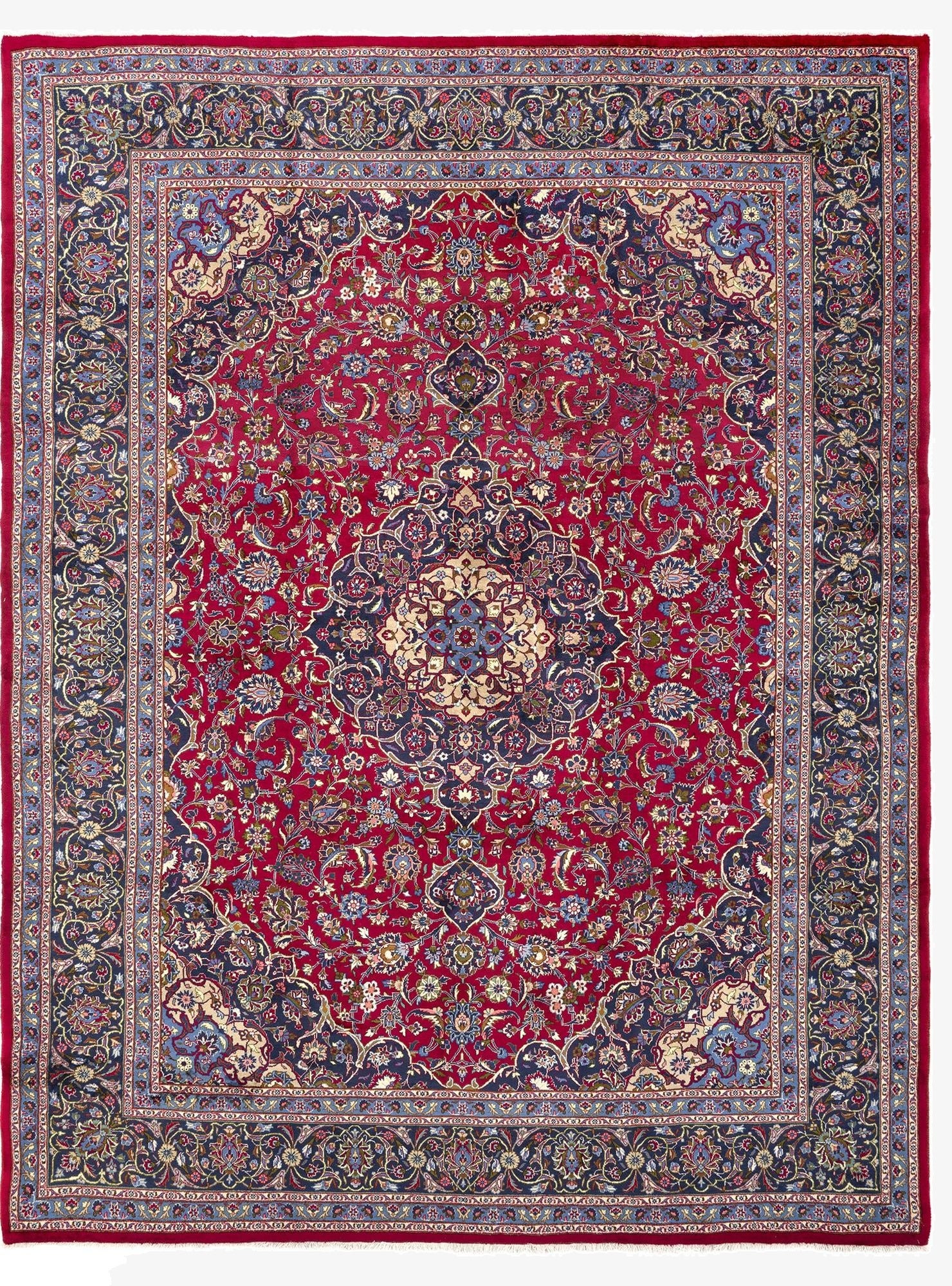  9' 9 x 12' 10  Hand Knotted Kashmar Persian Wool Rug