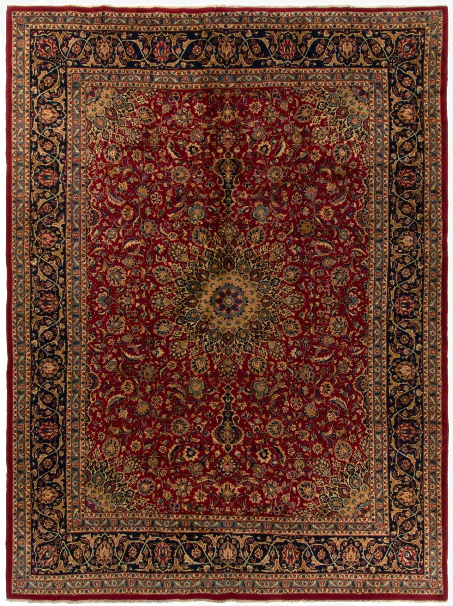  9' 7 x 13'  Hand Knotted Kashmar Persian Rug