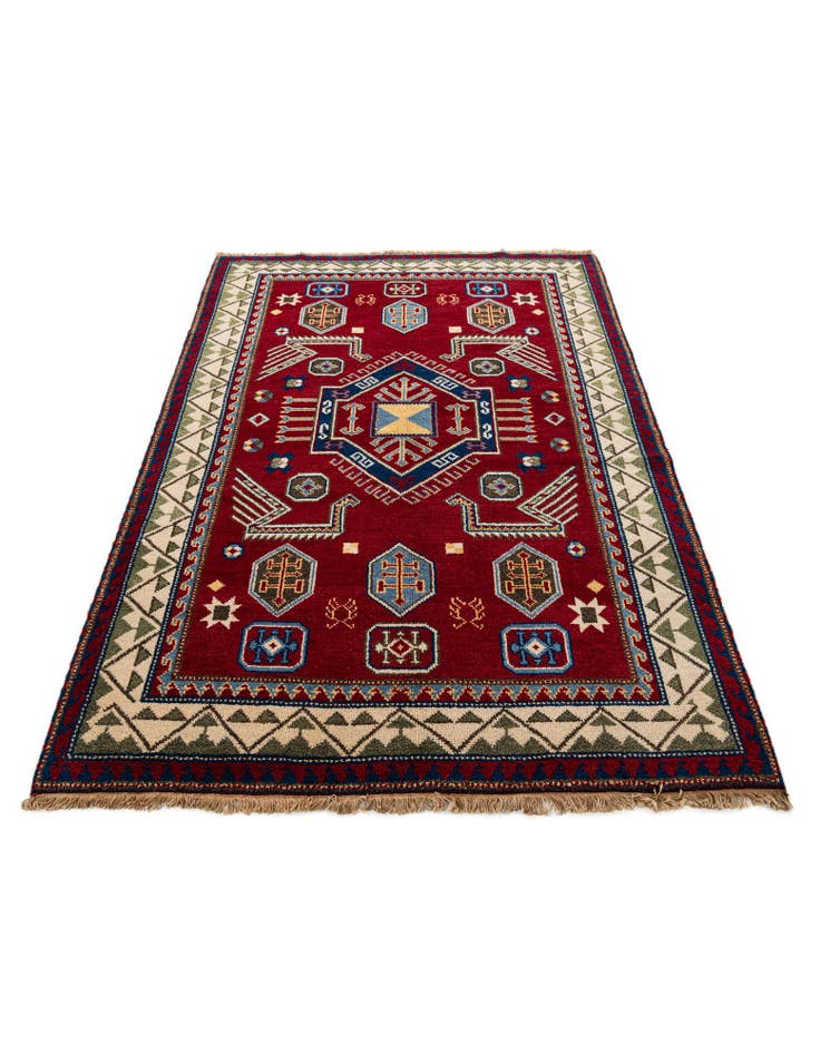 Detail image of  4' 8 x 6' 7  Hand Knotted Kazak Wool Rug