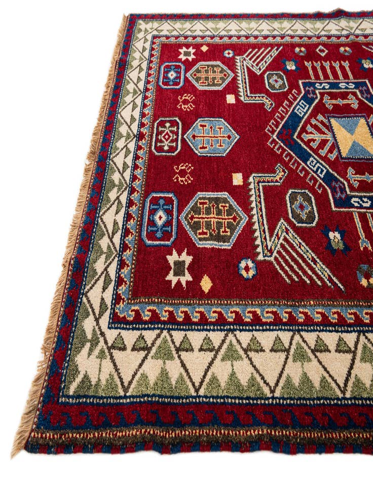 Detail image of  4' 8 x 6' 7  Hand Knotted Kazak Wool Rug