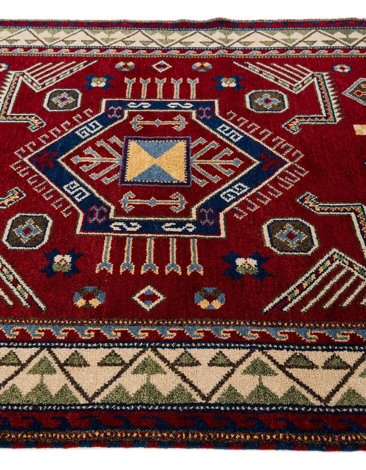 Detail image of  4' 8 x 6' 7  Hand Knotted Kazak Wool Rug