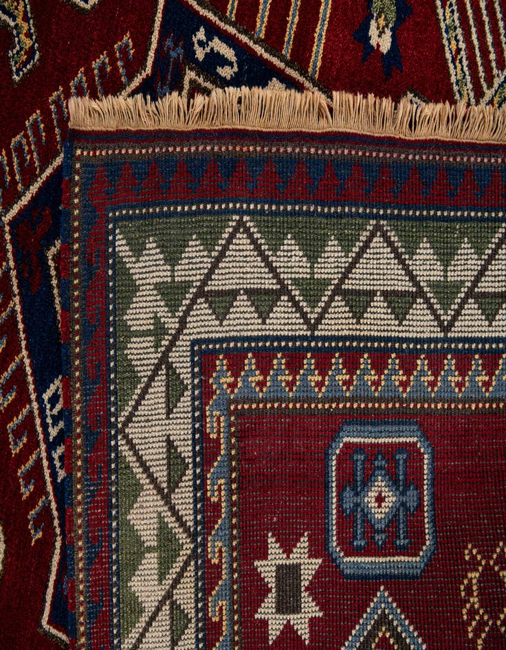 Detail image of  4' 8 x 6' 7  Hand Knotted Kazak Wool Rug