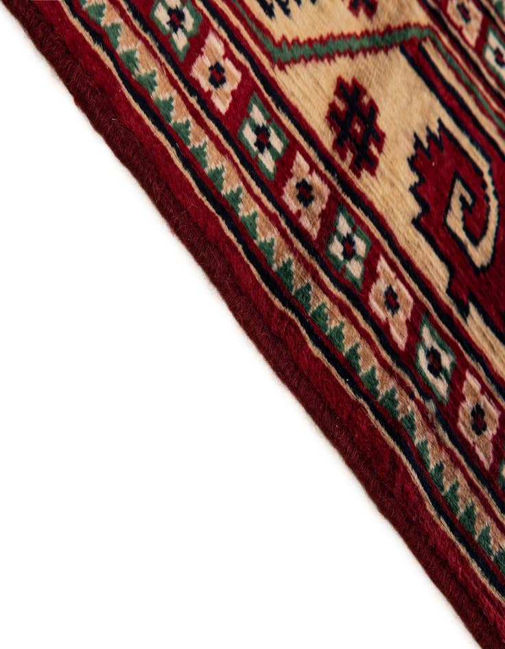 Detail image of  4' 1 x 7' 1  Hand Knotted Kazak Oriental Wool Rug