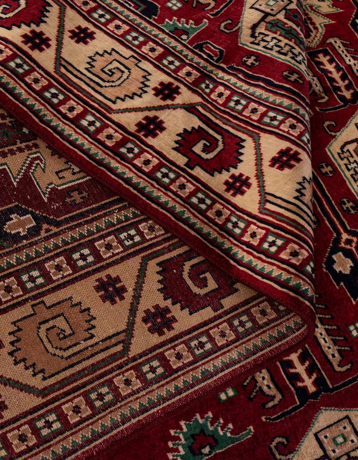 Detail image of  4' 1 x 7' 1  Hand Knotted Kazak Oriental Wool Rug