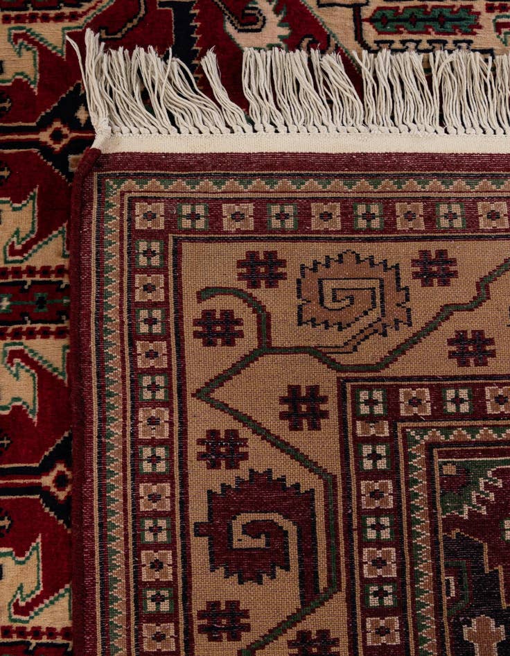 Detail image of  4' 1 x 7' 1  Hand Knotted Kazak Oriental Wool Rug
